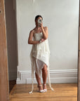 Vintage Y2K Strapless Pure Silk Fairy Dress Creme