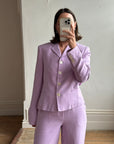 Vintage 90s Ralph Lauren Pure Silk Lilac Suit with Original Tags Attached