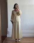 Vintage 70s Tiered Lace Tunic Wedding Dress Creme