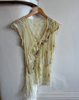 Vintage Sheer Lace Floral Fairy Top Buttercream