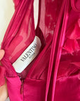 Vintage Valentino Pure Silk Organza Petal Gown Fuschia