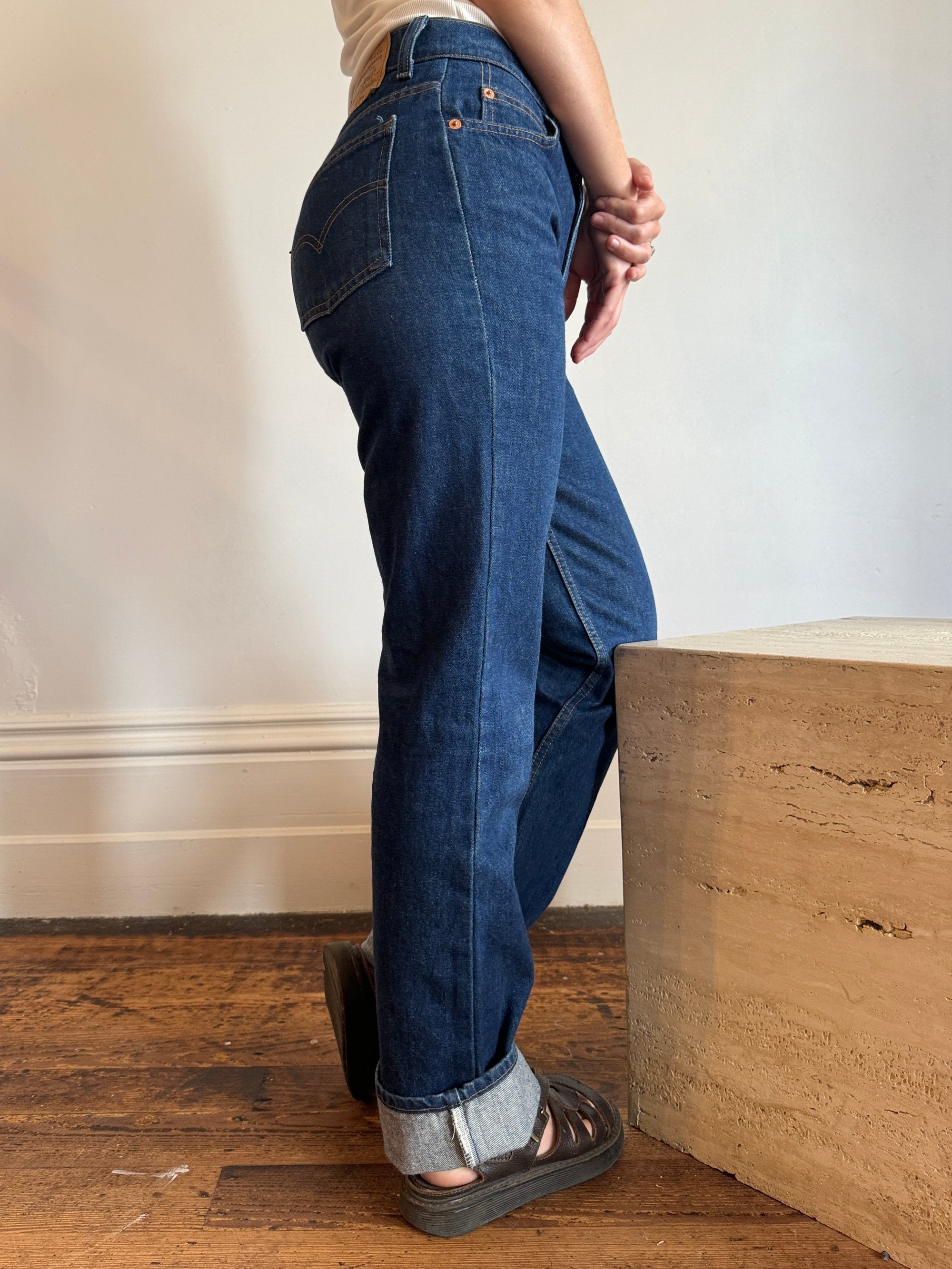 Vintage Levis 653 Rich Blue Mid Rise Straight Leg