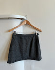 Vintage 90s Wool Grey Herringbone Micro Mini Skirt
