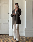 Vintage Christian Dior Tailored Wool Blazer Navy Brown