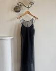 Vintage 90s Archival Jenny Bannister Sheer Slip Dress Noir