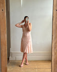 Vintage Y2K Nude Swirl Slip Dress