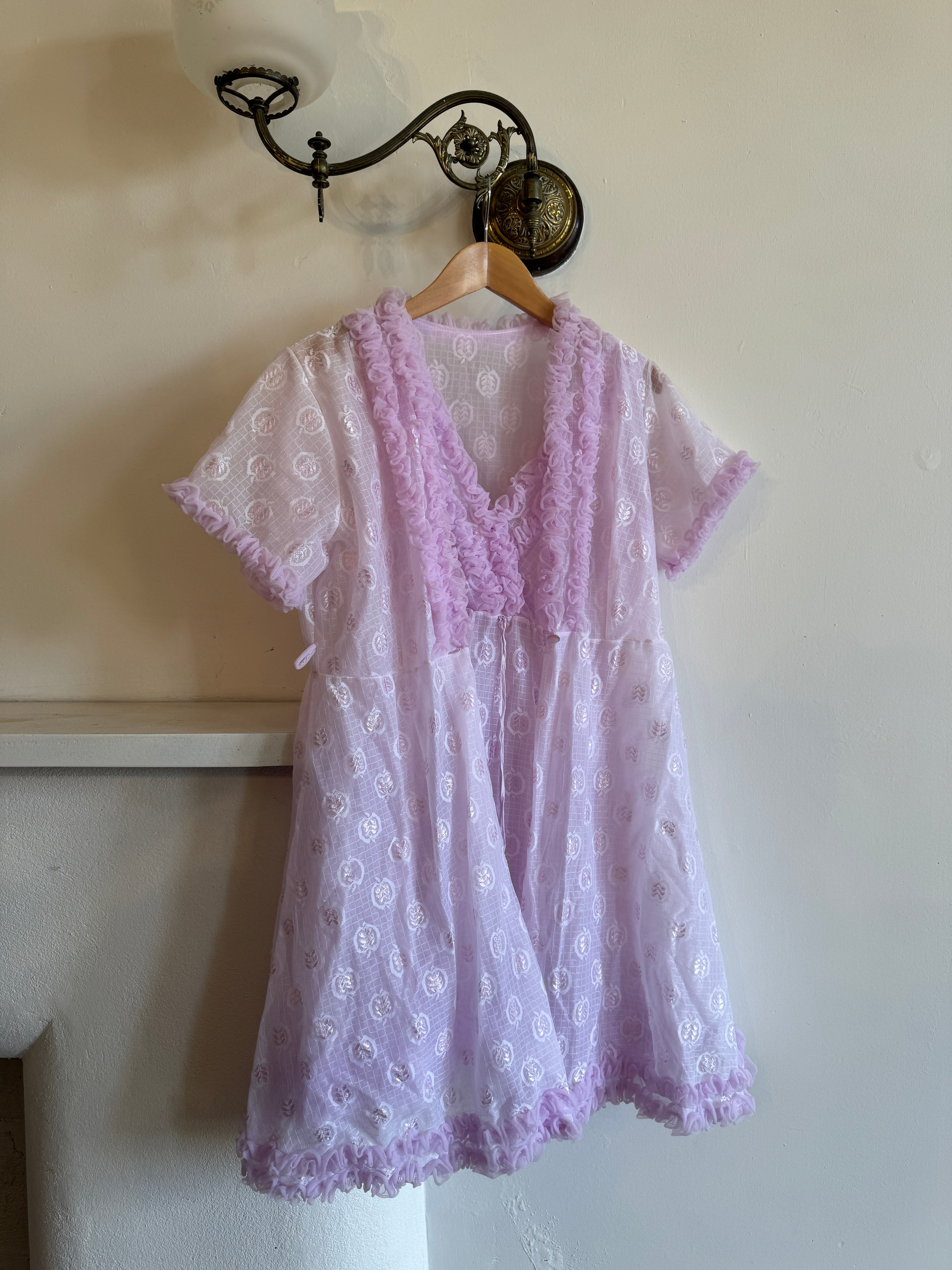 Vintage 50s Frou Frou Lilac Dress and Cape Set