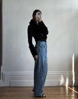 Vintage 90s Rare Plein Sud Wool Blend Knit with Fur Collar and Cuffs