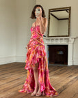 Vintage Y2K High Low Sunrise Ruffle Dress