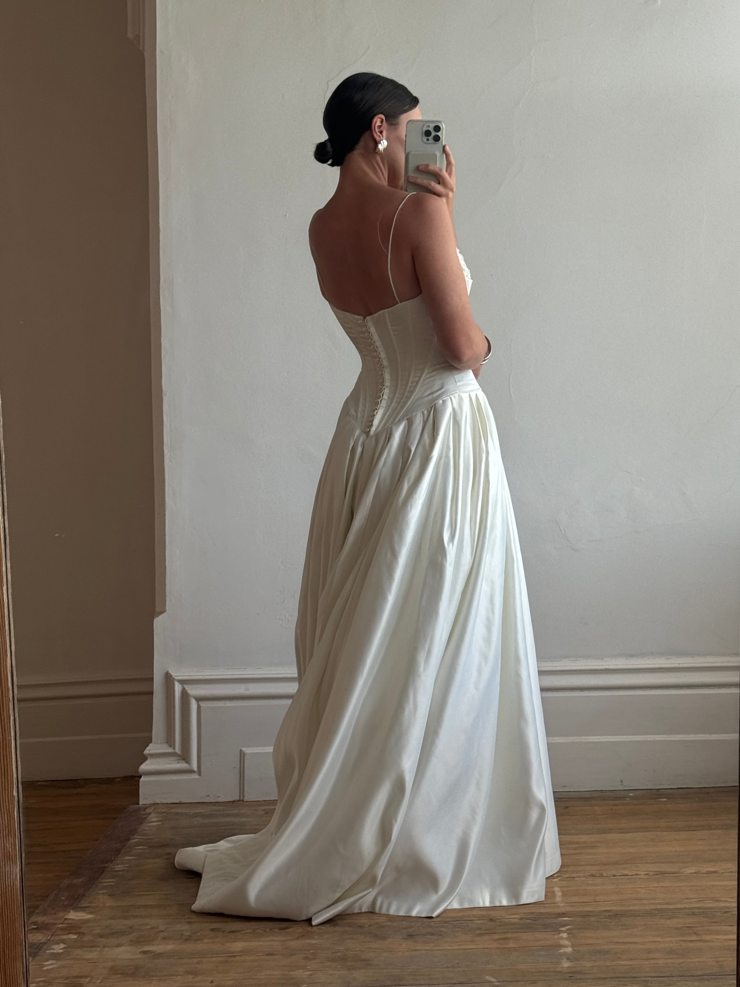 Vintage 1992 Corset Satin Wedding Gown