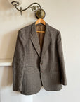 Vintage Brown and Navy Wool Plaid Blazer