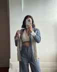Vintage 70s 3 piece Chambray and Lace Western Set