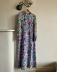 Vintage 60s Lilac Floral Spring Maxi Dress