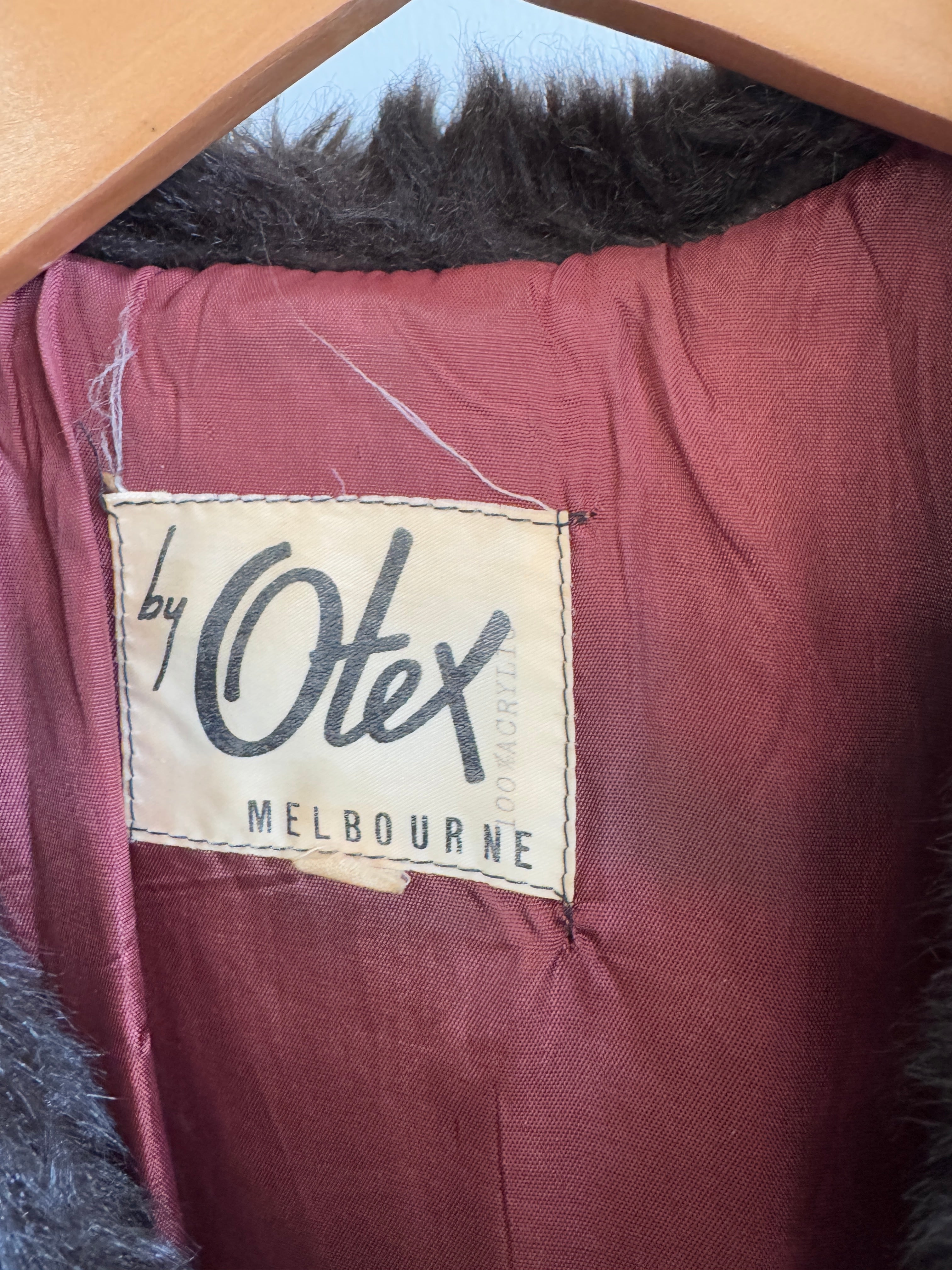 Vintage 60s Faux Fur Spotted Caramel Choc Australian Made Coat