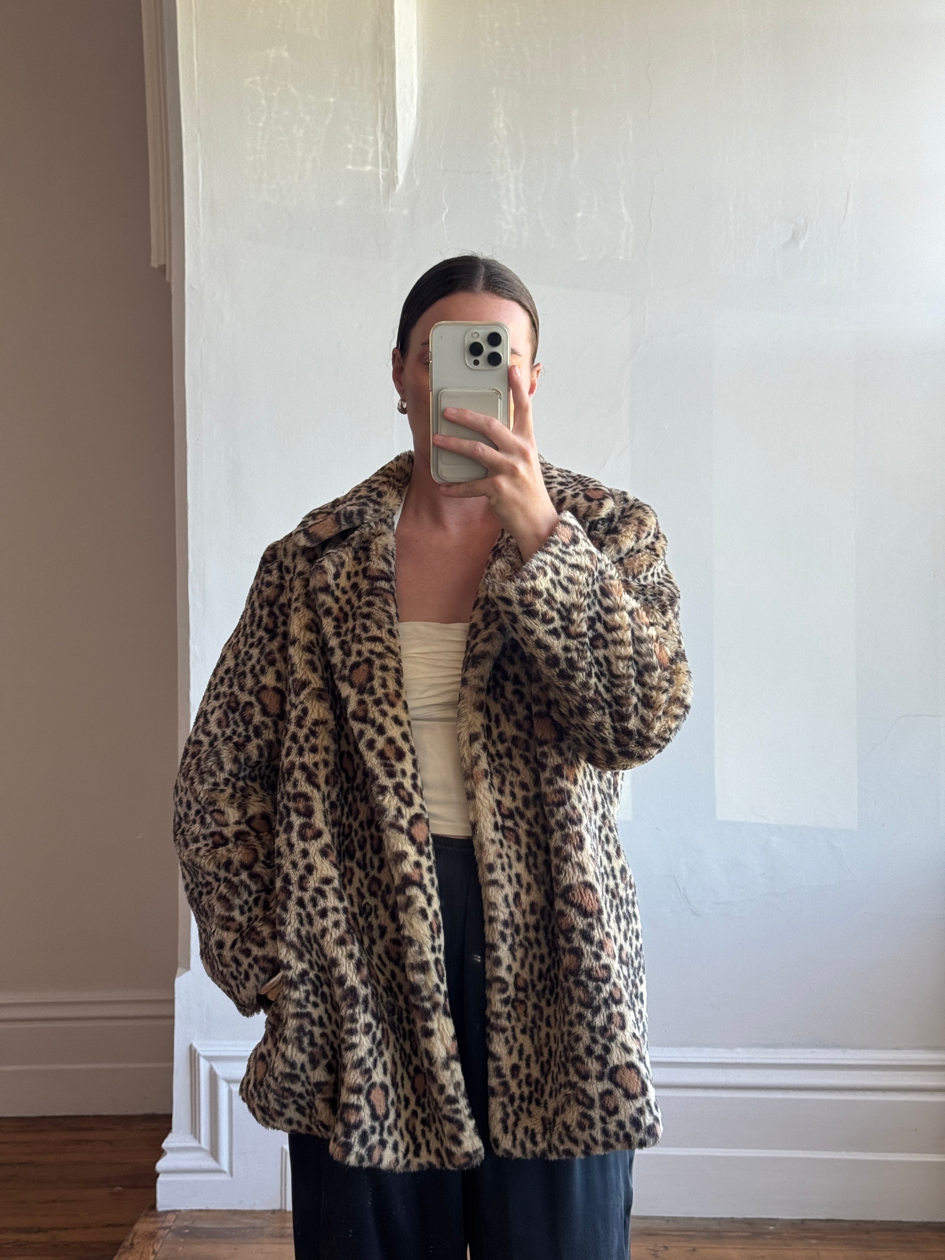 Vintage Moschino Teddy Leopard Coat