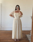 Vintage 70s Prairie Lace Wedding Dress Creme