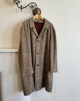 Vintage Brown Herringbone Wool Coat