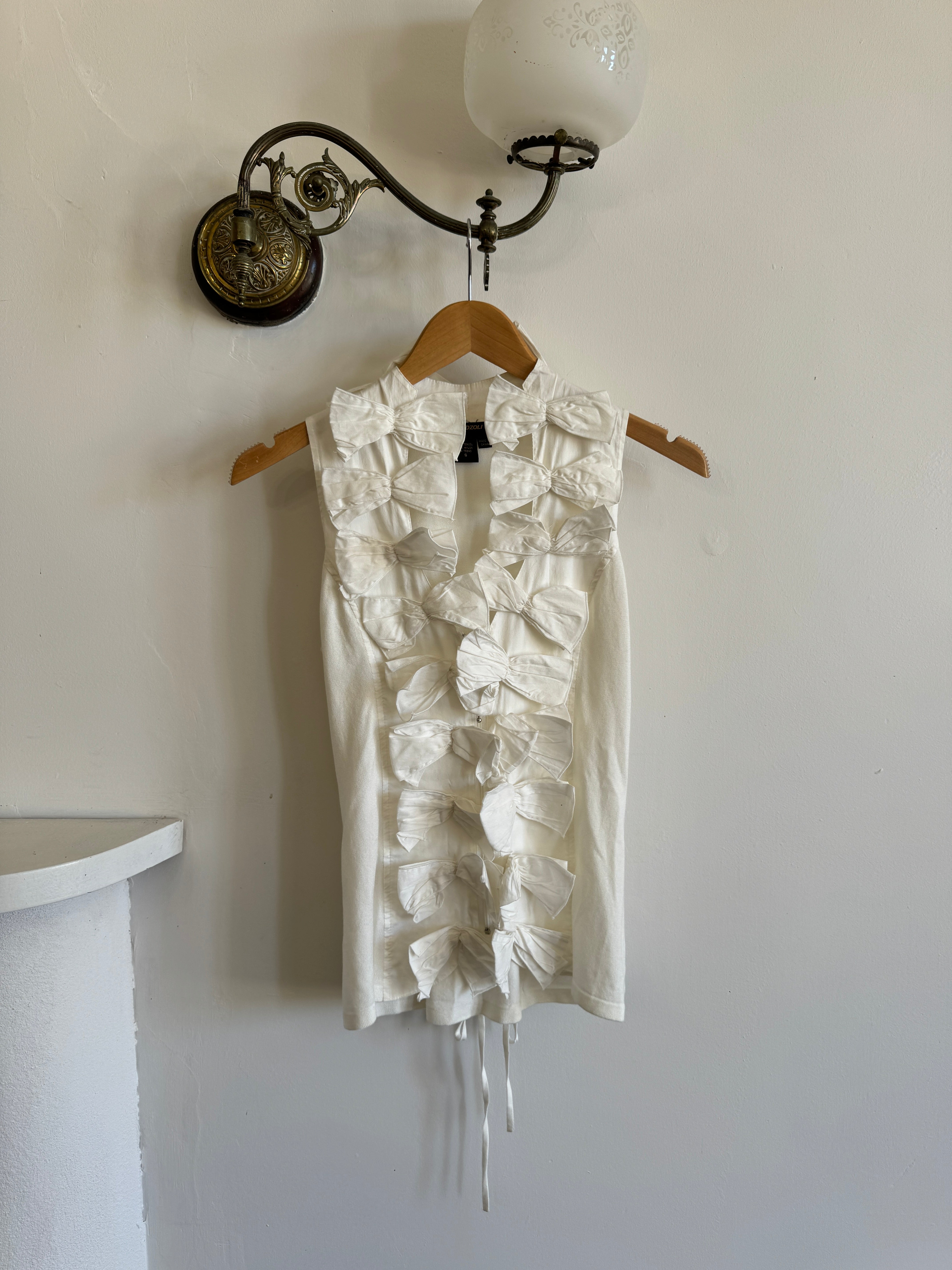 Vintage 90s Bow Lace Up Top