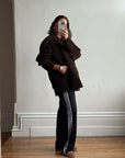 Vintage 90s Chocolate Suede Leather Boxy Jacket