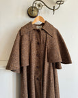 Vintage 50s Wool Button Up Cape Trench