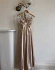 Vintage Y2K Champagne Satin Multiwear Prom Dress