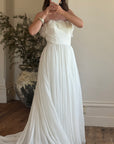 Vintage Y2K Cupcake Strapless Chiffon Wedding Gown