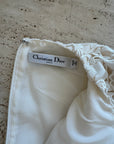 Vintage 90s Christian Dior Guipure Lace Structured Bridal Mini Creme