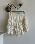 Vintage Cotton Ruffle Bloomers Ivory