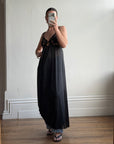 Vintage 80s Sheer Lace Slip Dress Noir