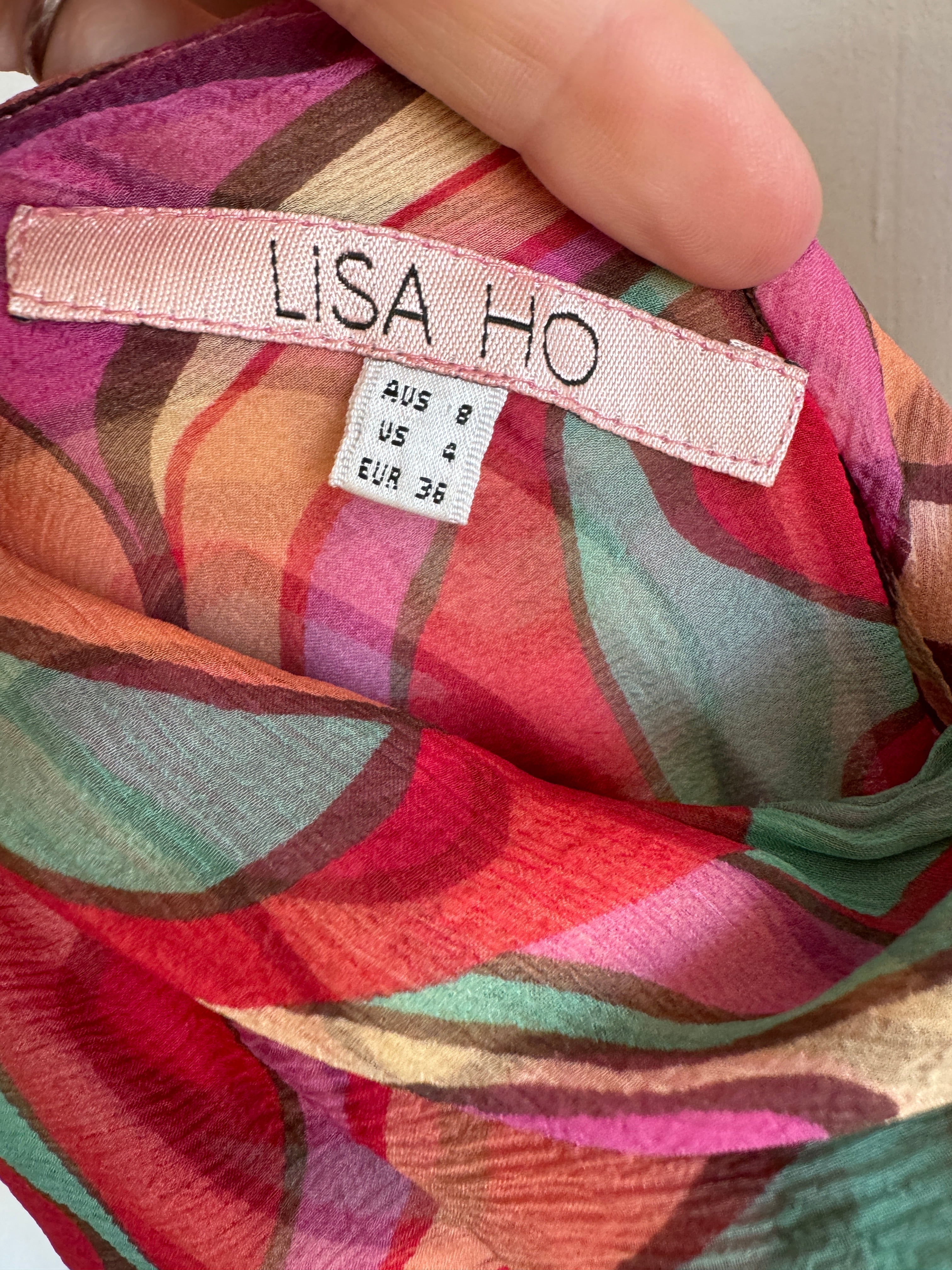 Vintage 2004 Pure Silk Lisa Ho Rainbow Fairy Dress
