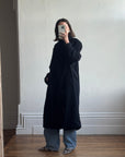 Vintage Australian Made Wool and Cashmere Oversized Coat Noir