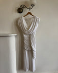 Vintage 80s Draped Jersey Australian Made Wedding Dress White