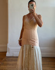 Vintage 40s Apricot Corset Lingerie Onepiece