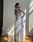 Vintage 80s Lace Peignoir and Slip Set
