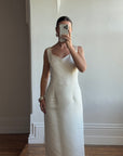 Vintage 90s Satin Slip Ribbon Crossover Bow Bridal Midi
