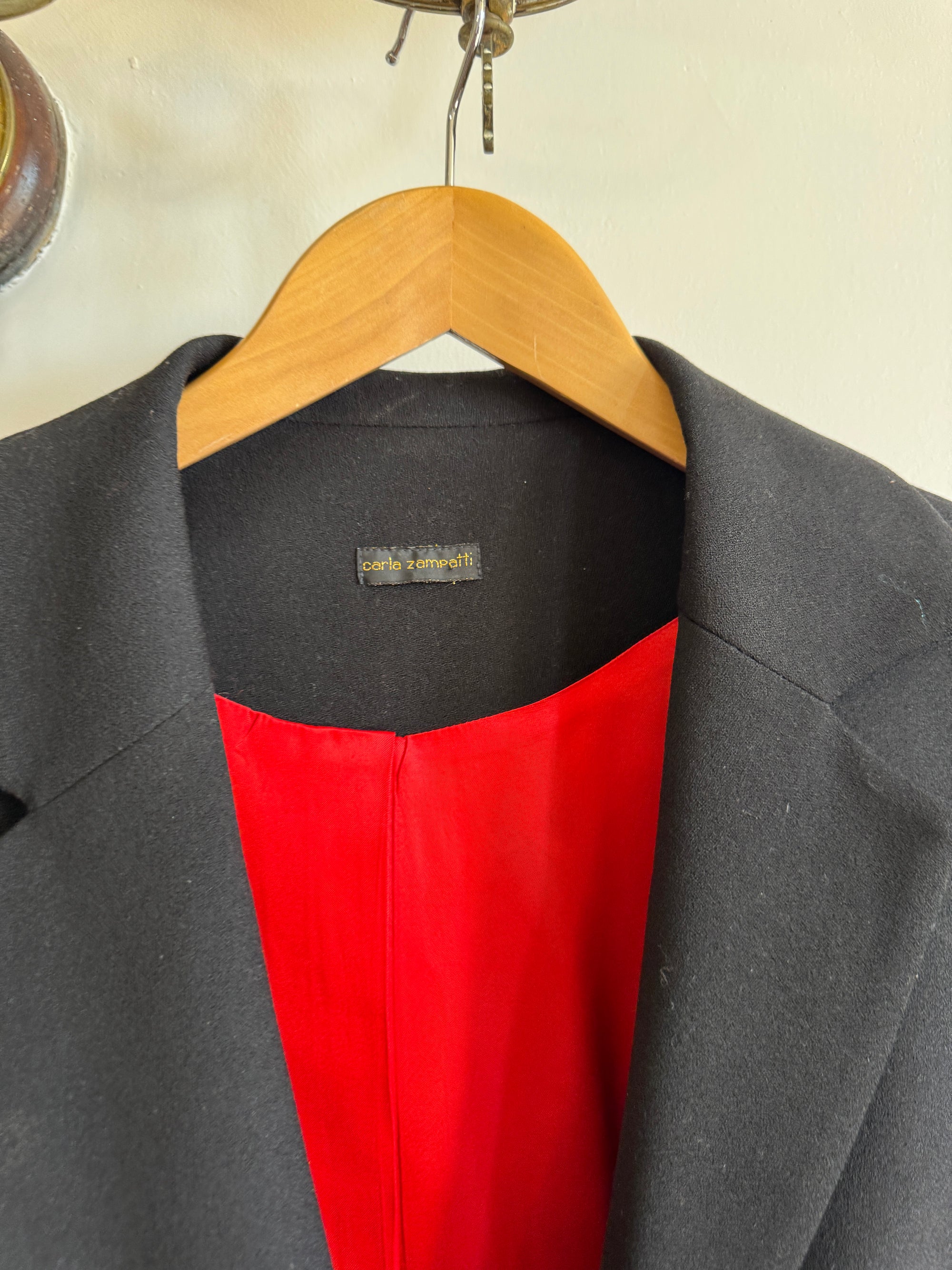 Vintage 90s Tailored Wool Blazer Noir