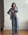 Vintage 70s 3 piece Chambray and Lace Western Set