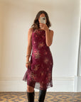 Vintage 90s Plum Floral Sundress