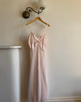 Vintage 60s Rosette Peignoir and Slip Set Pale Pink