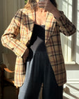 Vintage Boss Caramel Plaid Tailored Blazer