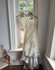 Vintage 90s Italian Sequin Bustier and Ruffle Skirt Bridal Set