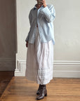 Vintage Edwardian Cotton Basque Waist Skirt