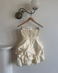 Vintage 90s Bubble Bridal Micro Mini Champagne