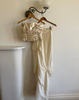Vintage 90s Satin Bustier and Pure Silk Bridal Skirt Meringue