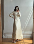 Vintage 60s Embellished Italian Made Silk and Wool Wedding Gown