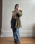 Vintage Rare 70s Mink Fur Checkerboard Coat