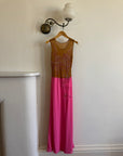 Vintage Y2K Naked Embellished Bodycon Midi Hot Pink