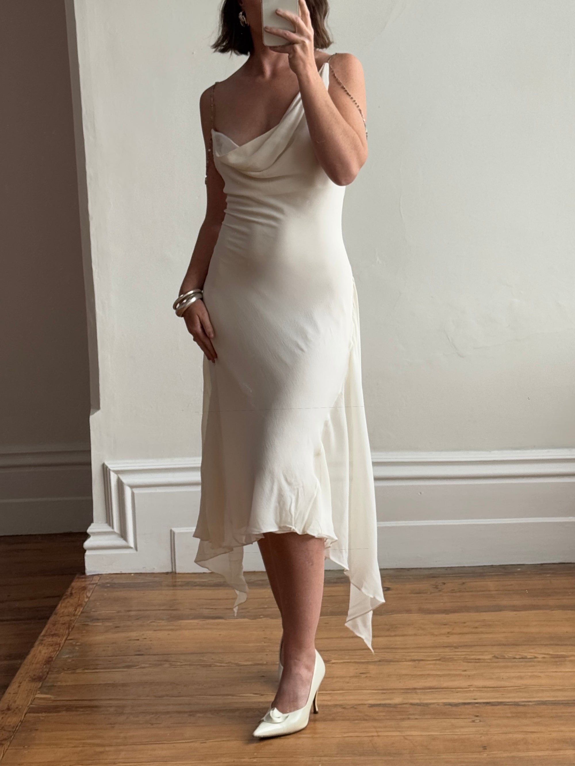 Vintage 2002 Collette Dinnigan Runway Documented Pure Silk Butterfly Dress