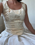 Vintage 90s Brocade Corset and Princess Satin Skirt Bridal Set