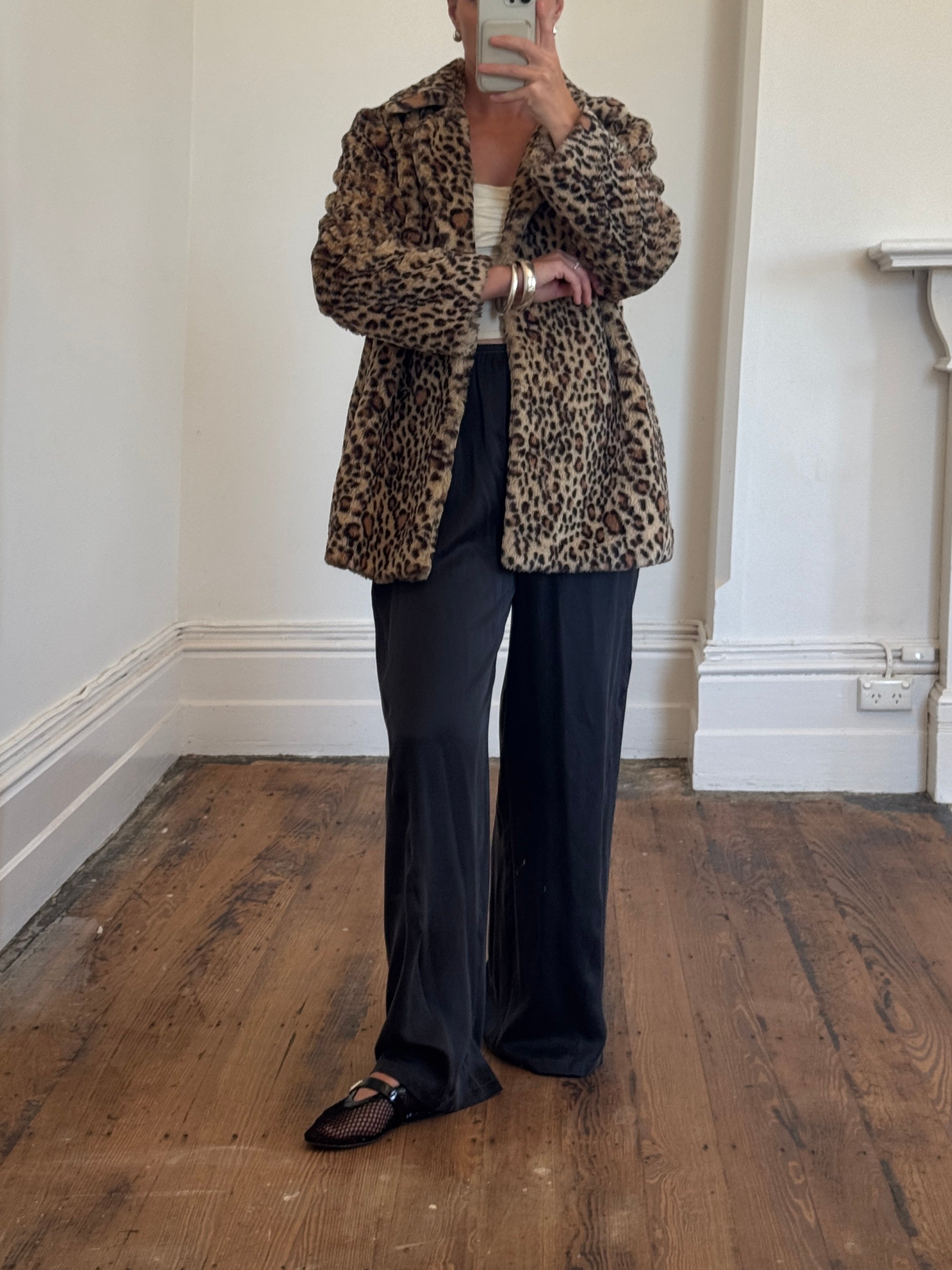 Vintage Moschino Teddy Leopard Coat